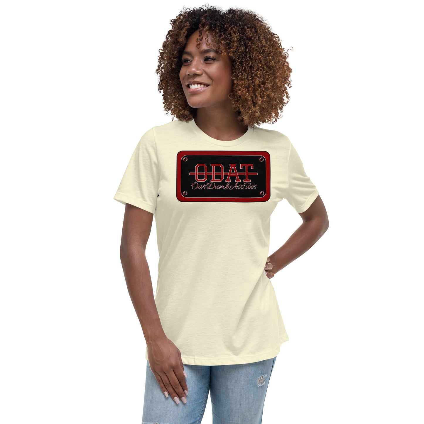 ODAT Chest Plate Logo Women's Relaxed T-Shirt