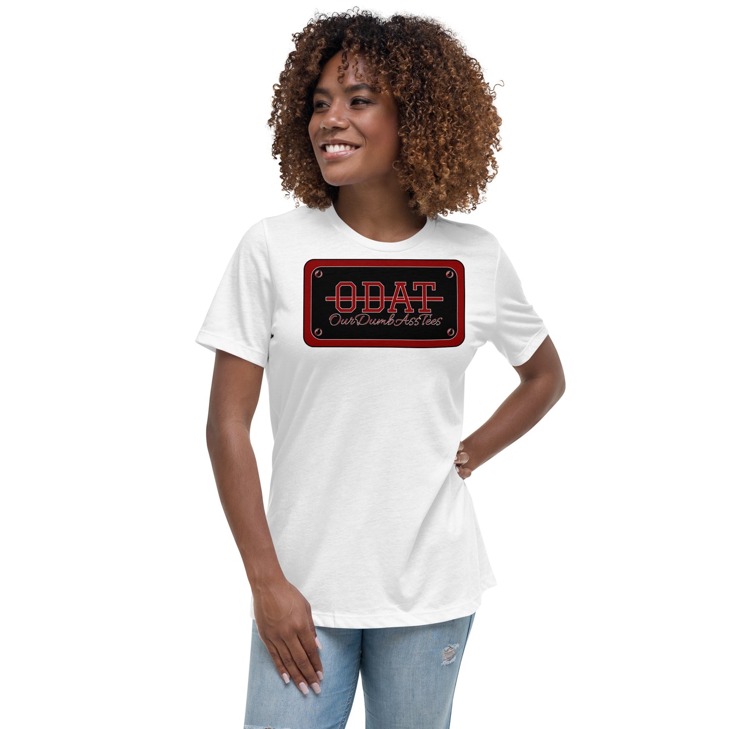 ODAT Chest Plate Logo Women's Relaxed T-Shirt